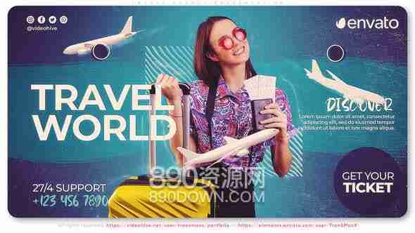 AE模板旅行社介绍旅游公司业务企业宣传介绍展示