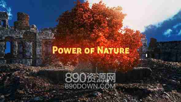 AE模板植物生长撑碎分裂物体视频片头合成特效自然的力量Power of Nature