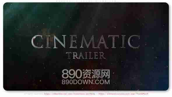 AE模板震撼电影预告片视频宣传大气3D金属字粒子背景片头介绍Epochal Cinematic Trailer