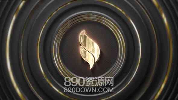 AE模板豪华黑金色logo标志动画金属质感光泽企业品牌形象